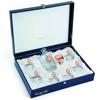 Набір келихів для віскі 6 шт і штоф rose gold 3209600 Chinelli