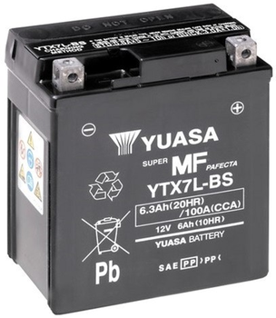 Мото аккумулятор Yuasa 12V 6Ah MF VRLA Battery AGM YTX7L-BS (сухозаряжений) (YTX7L-BS)