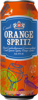 Упаковка слабоалкогольного напою Оболонь Orange Spritz 8% об. 0.5 л х 24 шт (4820193033328)