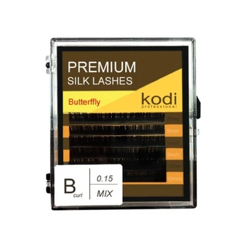Вії для нарощення, чорні Kodi Professional №В.0.15 6 рядів: 8-2; 9-2; 10-2