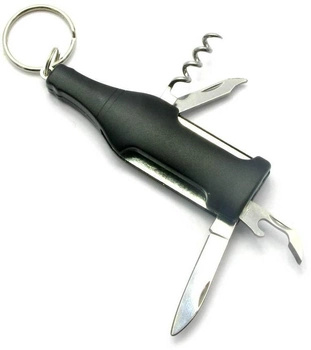 Брелок-нож-штопор с набором инструментов Stinger (4 в 1) Черный (DN27165)