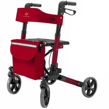 Ролатор Kesser Червоний, ходунки на колесах для дорослих та інвалідів алюмінієвий
