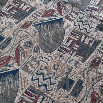 Гобелен Баракан Super Textiles ш. 150 см с абстрактным рисунком бежево-серого цвета пог.м. (554а)
