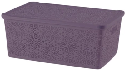 Кошик для зберігання з кришкою Violet House 0404 №2 Ажур PLUM 14 л (0404 №2 Ажур PL з/кр. 14 л)