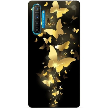 Силиконовый чехол бампер Candy для Realme XT с рисунком Золотые бабочки
