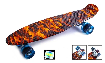 Пенни борд Детский скейт Penny Board Fire со светящимися колесами PN-1323668555