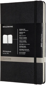 Niedatowany notatnik Moleskine PRO 13 x 21 cm 240 stron Czarny (8058647620756)