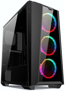 Корпус Frontier Raider RA08A Middletower Black, без БП, ATX, 3.5mm х 2, USB2.0 x 2, USB3.0 x 1, 3.5"