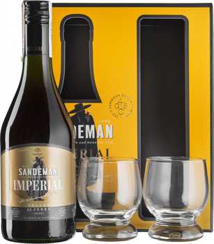 Бренди Sandeman Imperial 0.7 л 40% + 2 стакана (2131109311099)