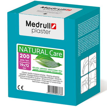 Пластир Medrull "Natural Care textile", на тканинній основі 7.2х1.9см, 200 шт