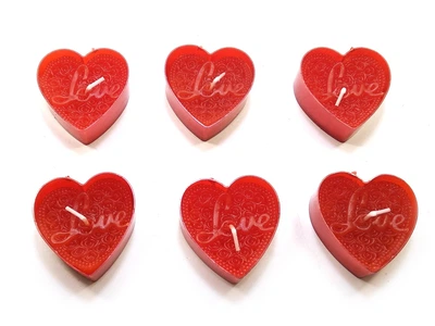 Свечи Сердечки Love Красные (Набор)(14,5Х10Х2 См) 32157