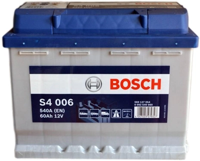 Автомобільний акумулятор Bosch 60Ah (+/-) S4006 (540EN) (0 092 S40 060)