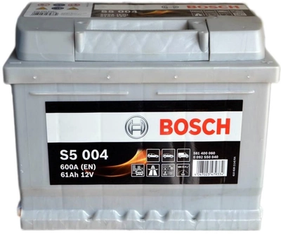 Автомобильный аккумулятор Bosch 61Аh Ев (-/+) S5004 (600EN) (0 092 S50 040)
