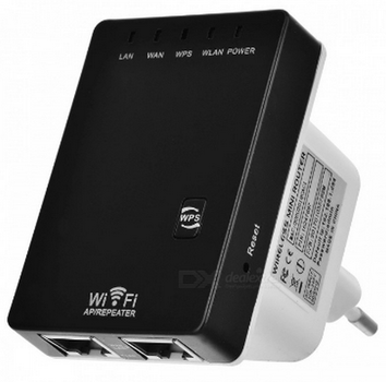 Усилитель сигнала WiFi репитер UKC N300 Mbps mini Router/Repeater Black