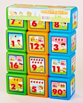 Детские развивающие кубики "Математика", 12 шт. в наборе MToys 23х17х6 см (det0008619)