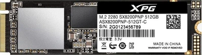 Dysk SSD ADATA XPG SX8200 Pro 512GB M.2 2280 PCIe Gen3x4 3D NAND TLC (ASX8200PNP-512GT-C)