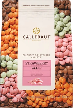 Бельгийский шоколад Callebaut Strawberry Callets со вкусом клубники в дропсах 2.5 кг (5410522516531)