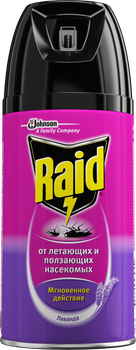 Аэрозоль против летающих и ползающих насекомых Raid Лаванда, 300 мл