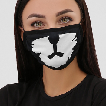 Багаторазова захисна маска чорна з принтом MSK081