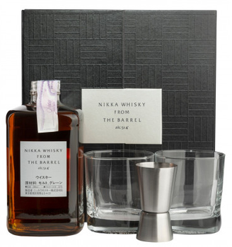 Виски Nikka From The Barrel 0.5 л 51.4% + 2 бокала и Джигер в подарочной коробке (3700597342060)