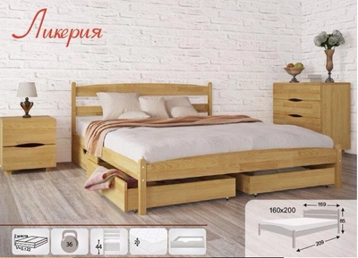 Односпальная кровать МИКС-Мебель Ликерия без изножья с ящиками 80*190 Бук (69911)