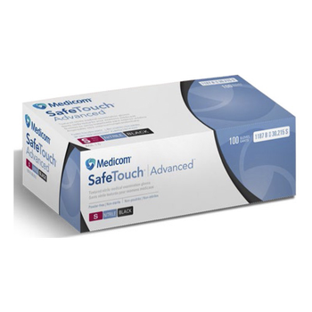 Перчатки SafeTouch Advanced Black Medicom нитриловые без пудры размер XL 100 штук