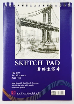 Альбом для эскизов на спирали Worison SKETCH PAD формат А-4 плотность 160 г/м² 35 листов