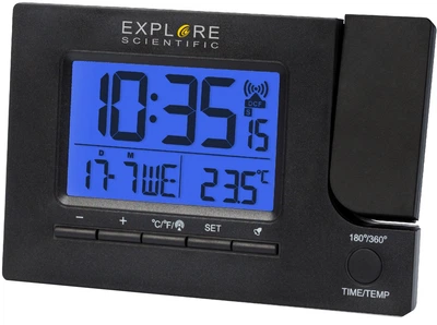 Проекционные часы с будильником Explore Scientific Slim Projection RC Dual Alarm Black (RDP1003CM3LC2)