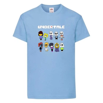 Футболка детская Андертейл 007 (Undertale) голубая (UNTA lbl 007) 128 см