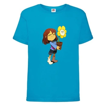 Футболка детская Андертейл 001 (Undertale) синяя (UNTA blu 001) 128 см