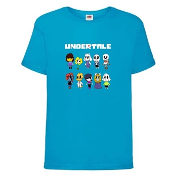 Футболка детская Андертейл 007 (Undertale) синяя (UNTA blu 007) 128 см