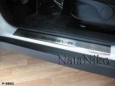 Накладки на пороги Subaru Forester III 2008- premium NataNiko P-SB02