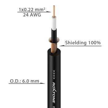 Инструментальный кабель Roxtone GC010, 1х0.22, 100 м
