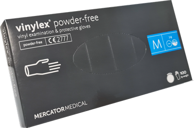 Перчатки Vinylex powder free Виниловые медицинские непудренные Размер M 100шт Прозрачные
