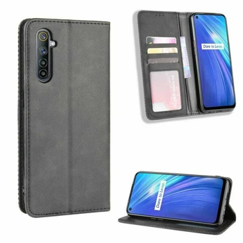 Чехол-книжка Deexe Retro Style для Realme 6 / 6s - Black