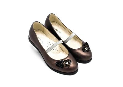 Туфли Sandalik 34(р) бронзового цвета с сердечком (78159-840)