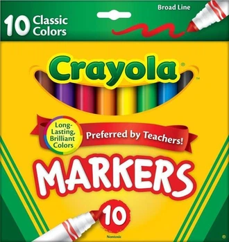 Фломастери markers крайола, 10 класичних кольорів, Crayola