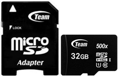 Карта памяти Team MicroSDHC 32GB Class 10 UHS-1 (U1) + SD-адаптер (TUSDH32GCL10U03)