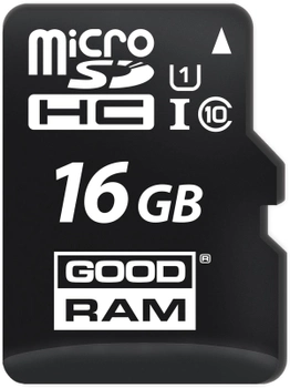 Карта памяти Goodram microSDHC 16GB UHS-I class 10 + adapter (M1AA-0160R12)
