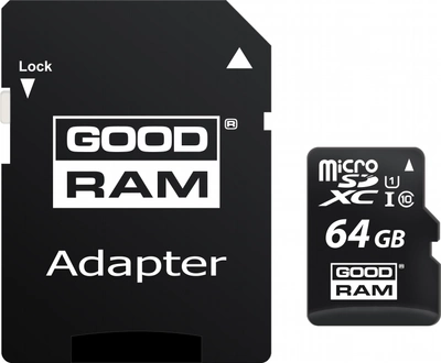 Карта памяти Goodram microSDXC 64GB UHS-I class 10 + adapter (M1AA-0640R12)