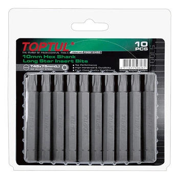 Набор бит Toptul Torx 10мм L75 мм T30 10 предметов (FSEB1230G)