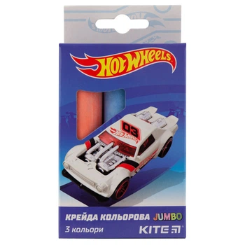 Мел цветной Jumbo Kite Hot Wheels 3 цвета HW19-077, 40279