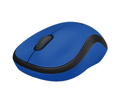 Мышь Logitech M220 Silent, Blue/Black, USB, беспроводная, оптическая, 1000 dpi, 3 кнопки, 1xAA (910-004879)