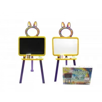 Мольберт детский 2 в 1 DOLONI TOYS Доска для рисования магнитная 013777/2 Желто-зелёная