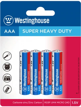 Солевые батарейки Westinghouse Super Heavy Duty AAA/R03 4 шт (889554000502)