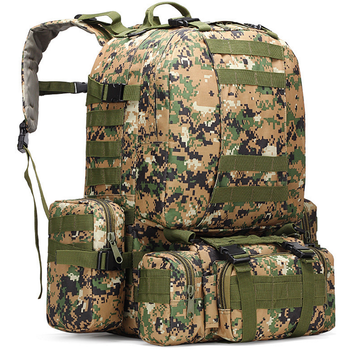 Тактичний Штурмової Військовий Рюкзак ForTactic з підсумкими на 50-60литров Американський піксель TacticBag