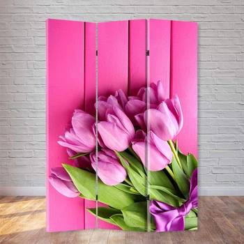 Ширма декоративная FineDecor "Розовые тюльпаны" 120х180 см 117