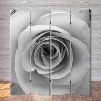 Декоративна Ширма FineDecor "Чорно-біла троянда" 160x180 см 207a