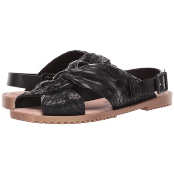 Melissa x Baja East Sauce Flat Sandal Black Python 38