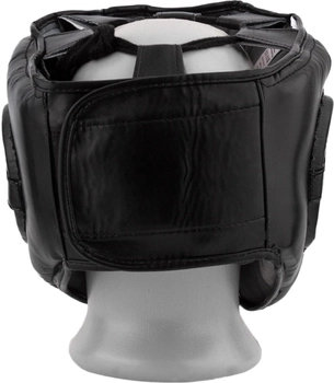 Боксерский шлем PowerPlay 3067 c бампером PU + Amara Черный